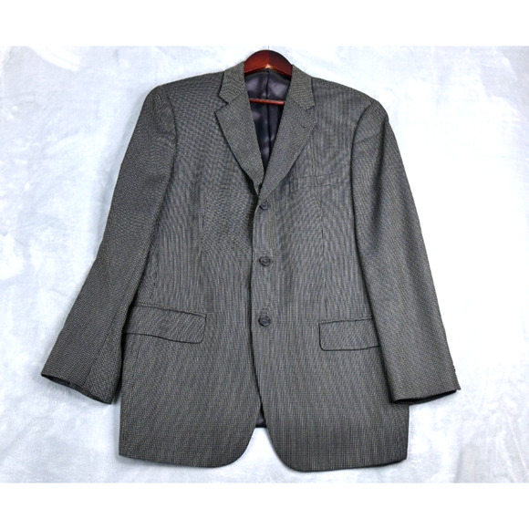 Joseph Abboud Blazer Men's 40R Gray Gingham Sport Coat Jacket - Picture 1 of 11